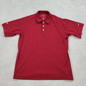 Nike Golf Polo Shirt Mens Large Burgundy Red Sphere Dry Textured Short‎ Sleeve